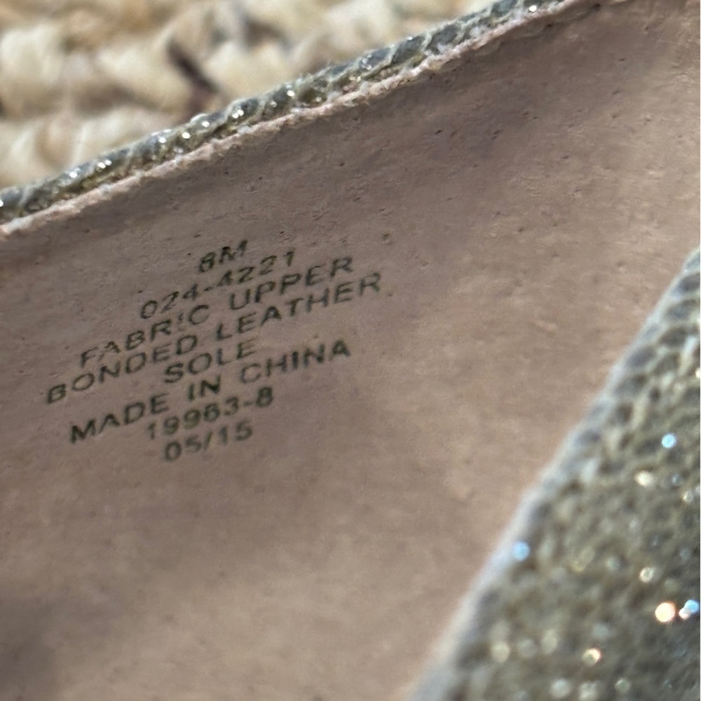 I. MILLER Silver Sparkle High Heel Peep Toe Shoes Size 8 - Picture 3 of 5